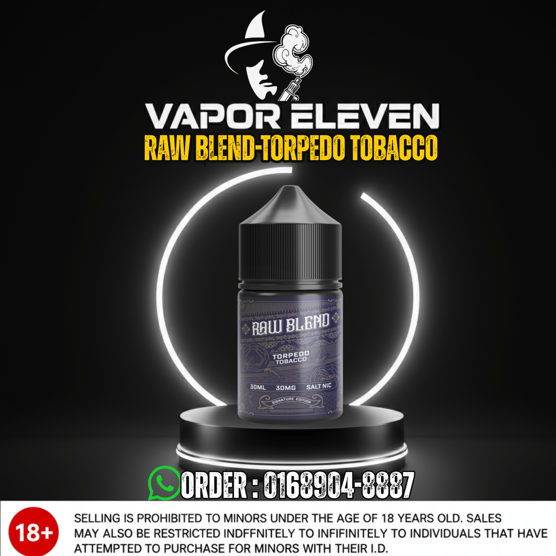 Vapor Eleven Raw Blend Torpedo Tobacco 30 ML NIC SALT - Image 1